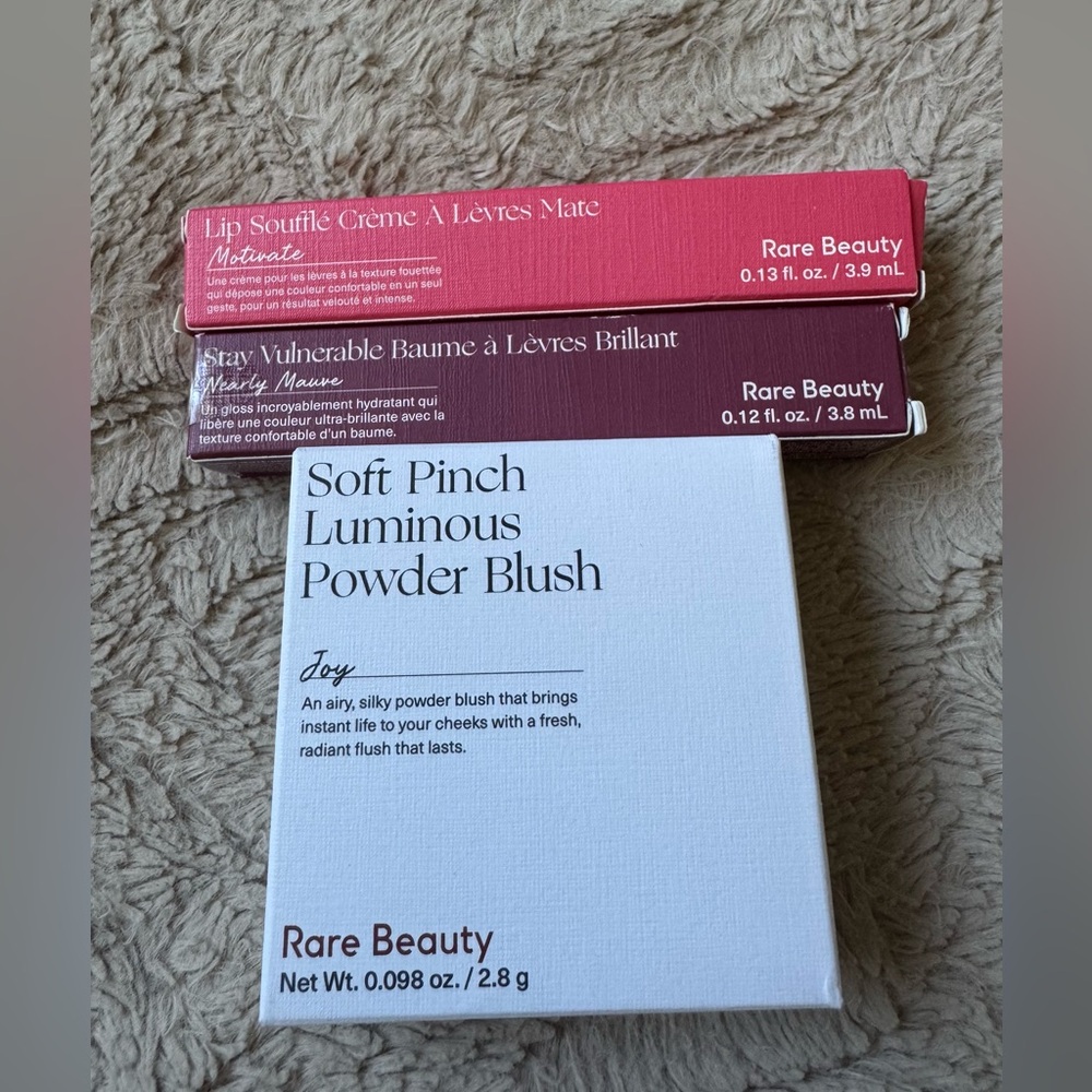 Rare Beauty Soft Pinch Luminous Powder Blush - Joy & Lip Shades (Pink, Berry)